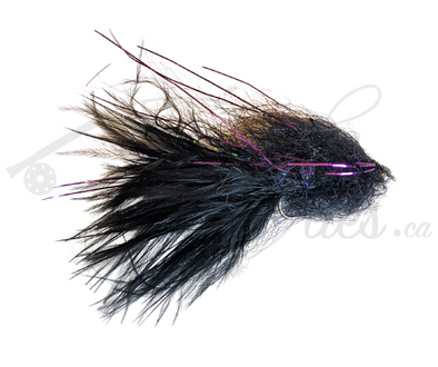 Tungsten Beadhead Leech Black/Purple - Trickflies.ca
