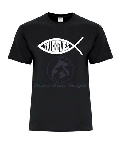Trickflies.ca Fish T-Shirt Black Men's Front - Trickflies.ca