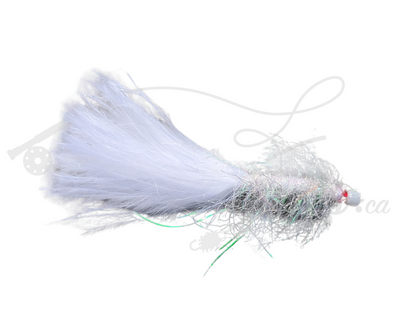 Balanced Leech White Barbless - Trickflies.ca