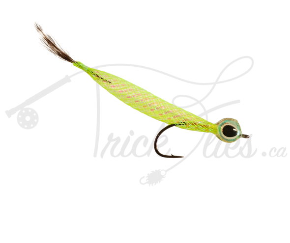 Mylar Minnow Yellow/Green - Trickflies.ca