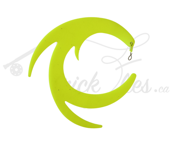 Wiggle Tail Replacement Tails Large Neon Yellow - Trickflies.ca