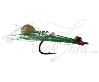 Spoon Clouser Green/White - Trickflies.ca