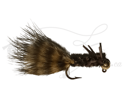 Tungsten Jighead TJ Hooker Black/Brown - Trickflies.ca