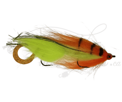 Wiggle Tail Chartreuse/Orange - Trickflies.ca