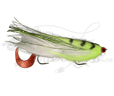 Wiggle Tail Charteuse/White - Trickflies.ca