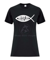 Trickflies.ca Fish T-Shirt Black Women's Front - Trickflies.ca